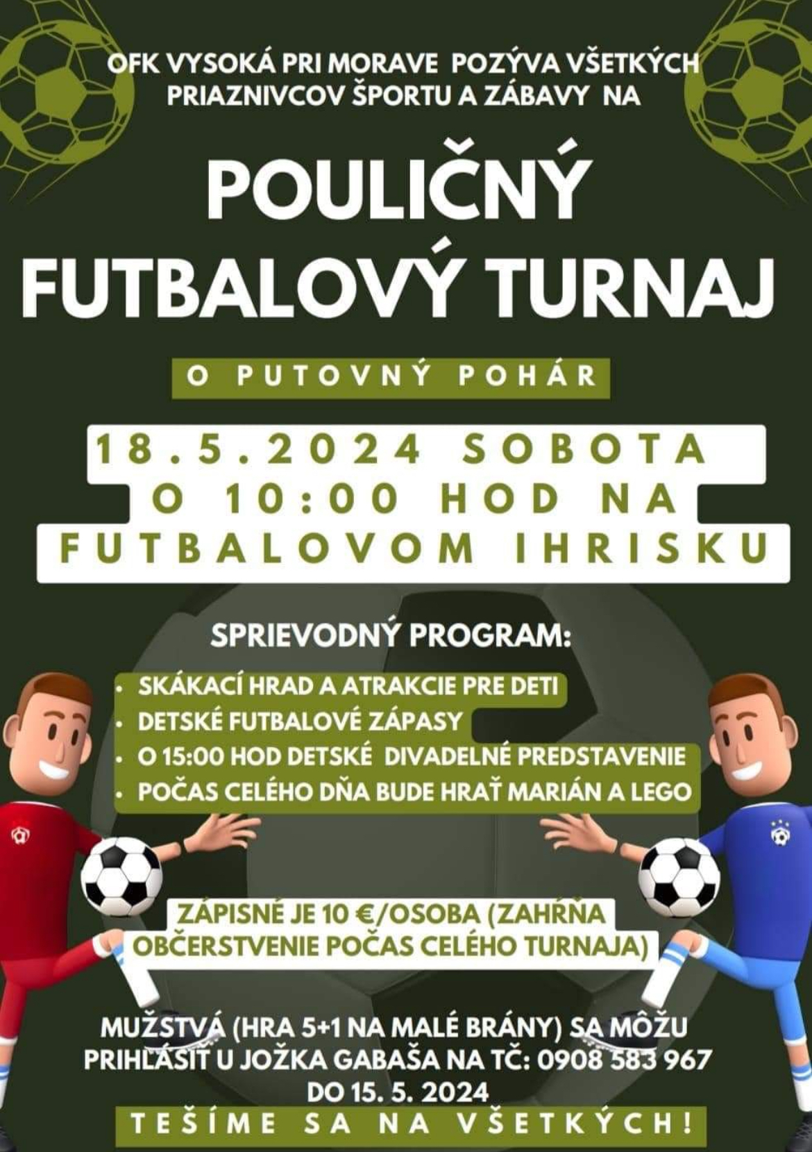 POZOR ZMENA - Pouličný futbalový turnaj sa bude konať 1.6.2024