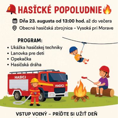 HASIČSKÉ POPOLUDNIE - POZVÁNKA 23.8.2025