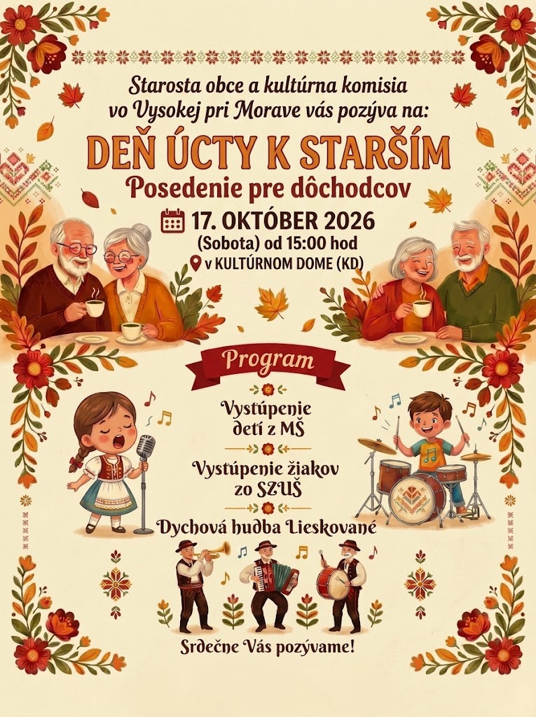 Posedenie pre dôchodcov 17.10. 2026