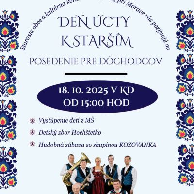 Október, mesiac úcty k starším - Posedenie pre dôchodcov 18.10.2025