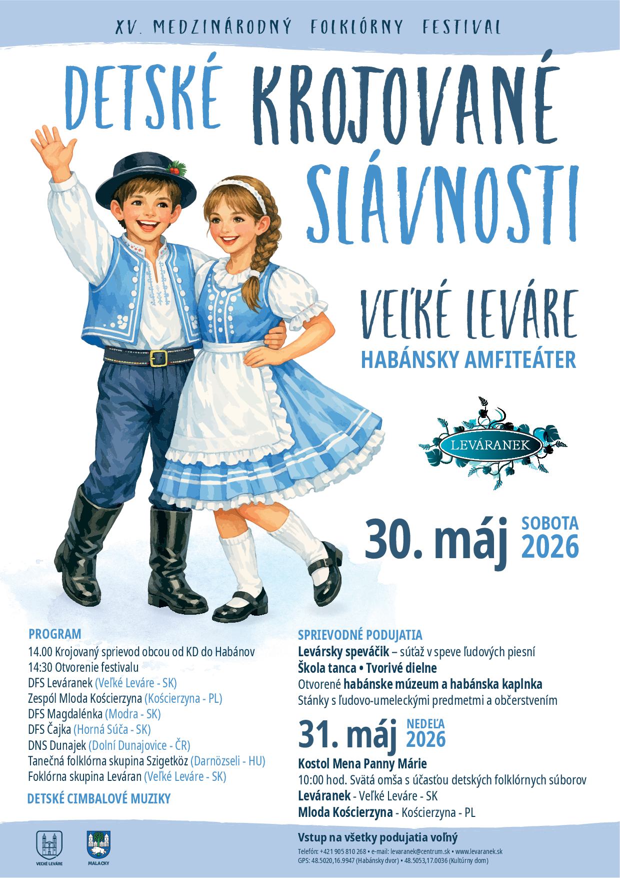 Krojované slávnosti 30.5. 2026 - Veľké Leváre