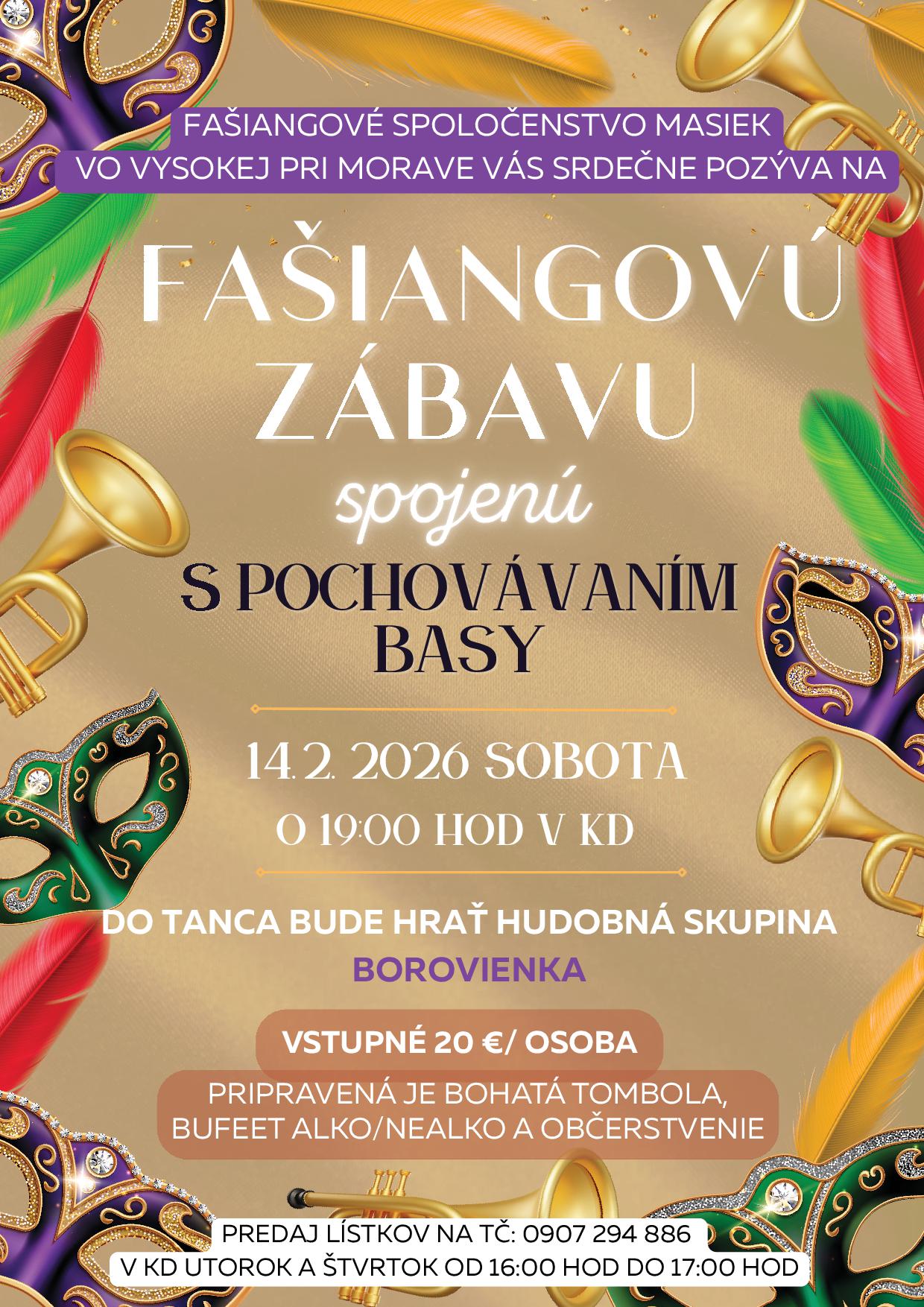 FAŠIANGOVÁ ZÁBAVA 14.2.2026