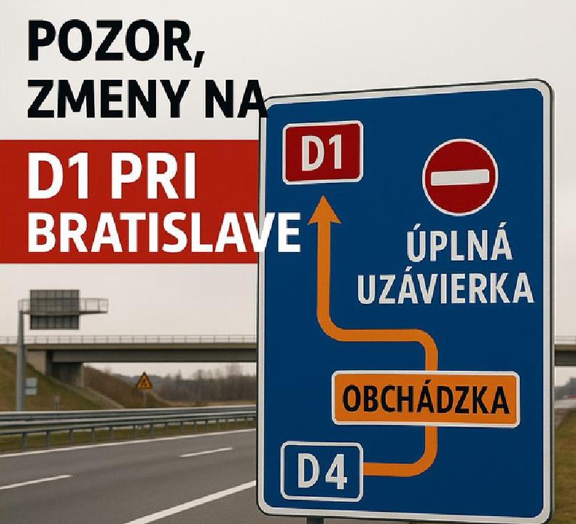 Uzávierka D1 v smere do Bratislavy