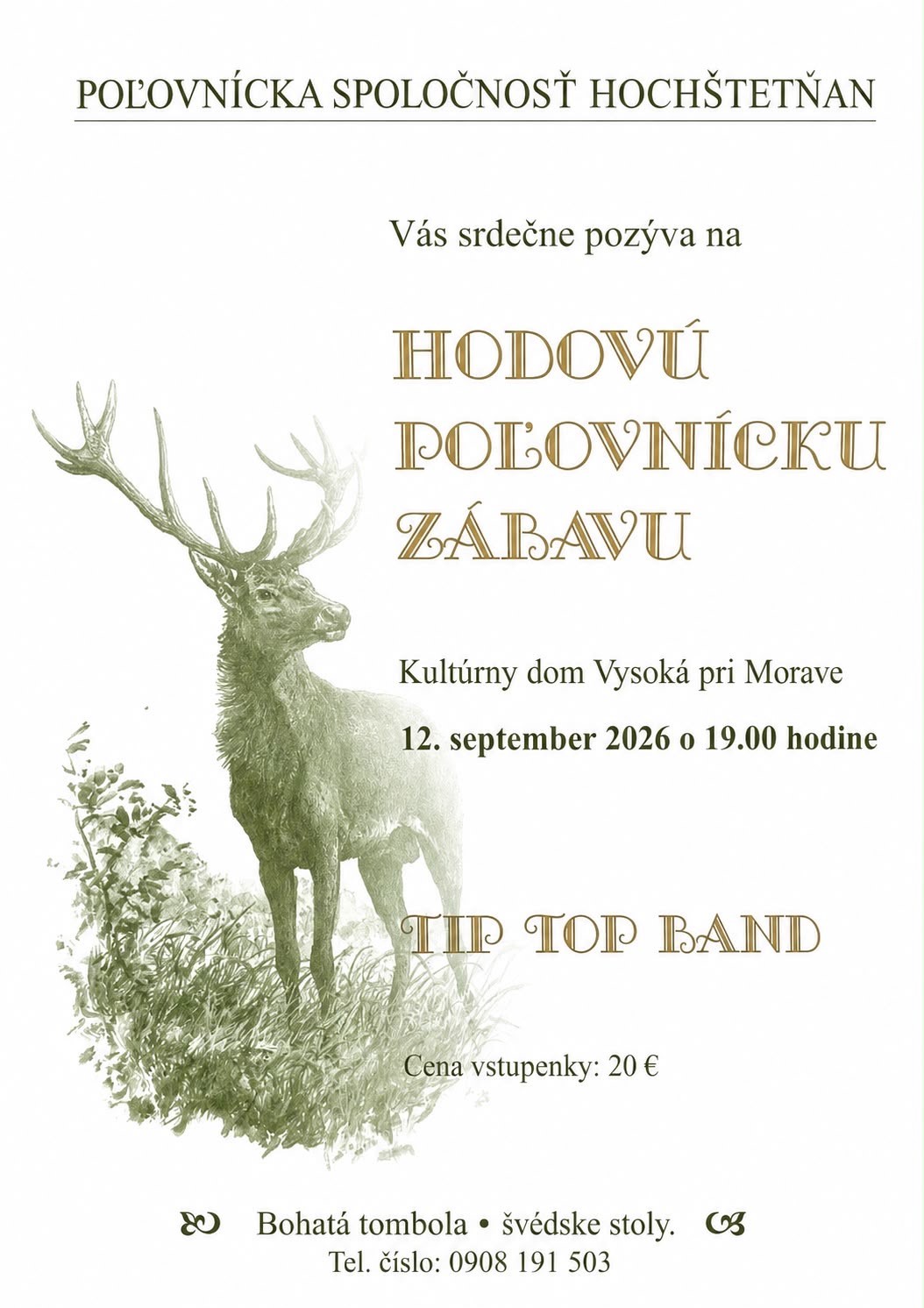Hodová poľovnícka zábava 12.9.2026