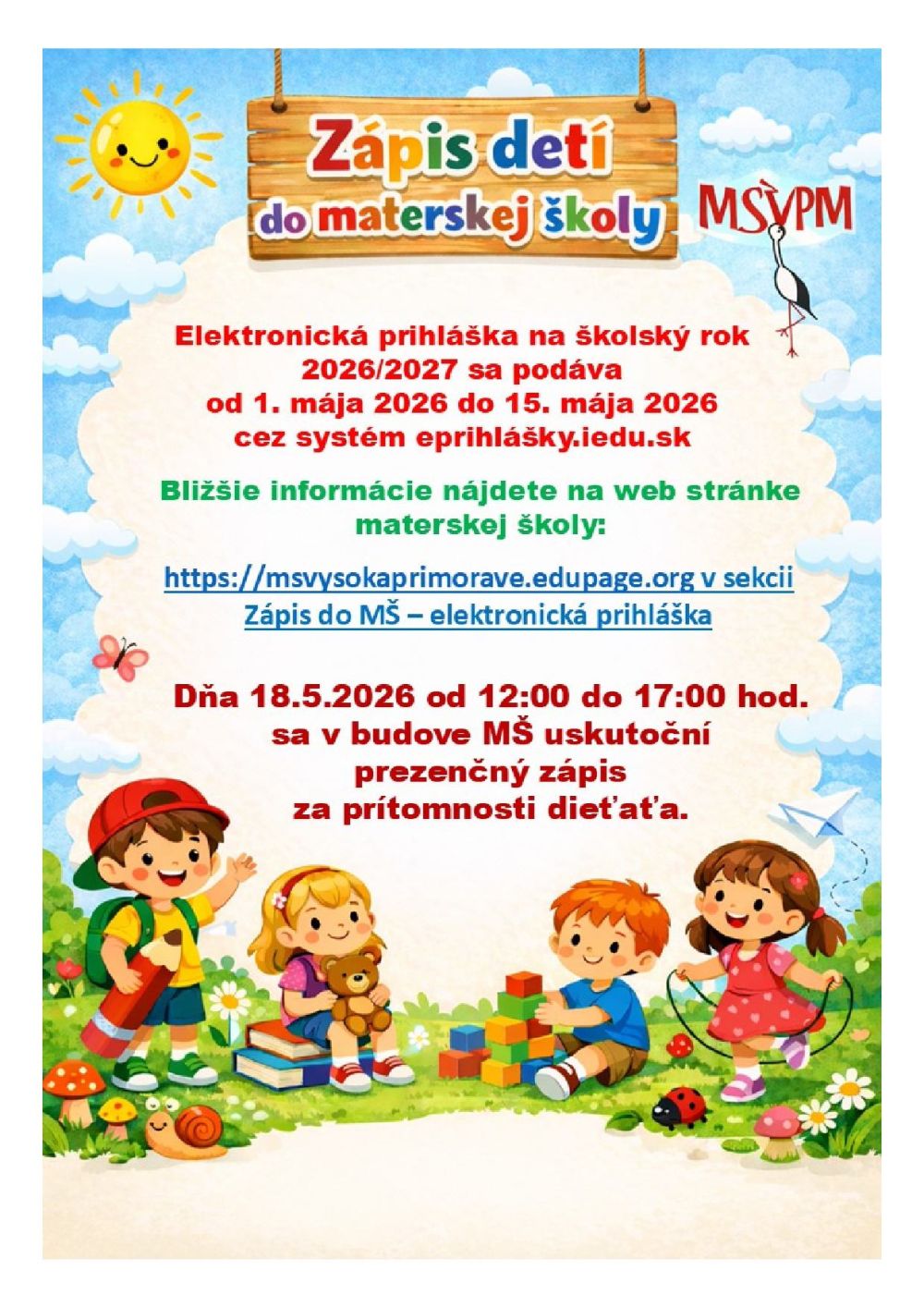 Zápis detí do materskej školy