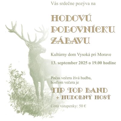 Hodová poľovnícka zábava 13.9.2025